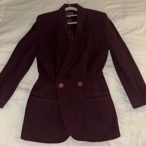 vintage wool and cashmere burgundy coat